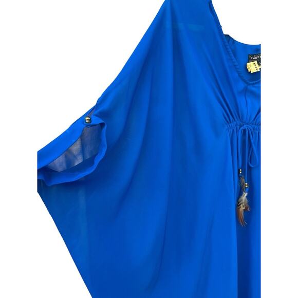 Rampage Blouse Women’s Sz Small Royal‎ Blue Dolman Short Sleeves Lined - Picture 3 of 9